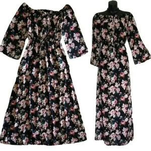 Altar'd State Black Floral Maxi Dress